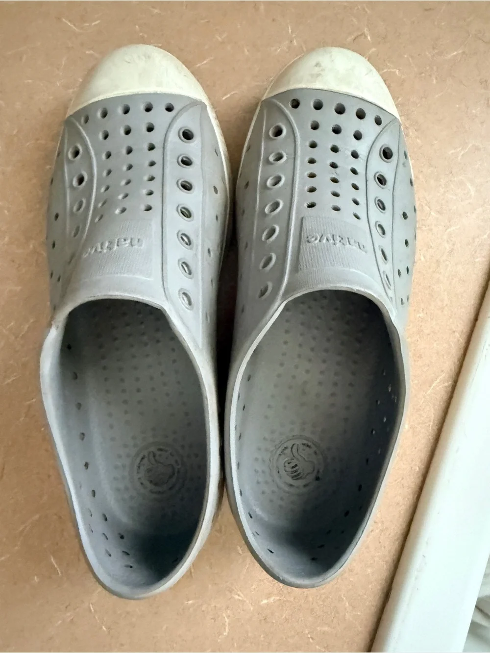 Native Jefferson Slip-On Shoes in Gray and White